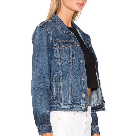 GRLFRND Bianca Oh Girl Wash Denim Trucker Jacket Size Medium - Picture 2 of 16